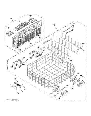 Lower rack assembly