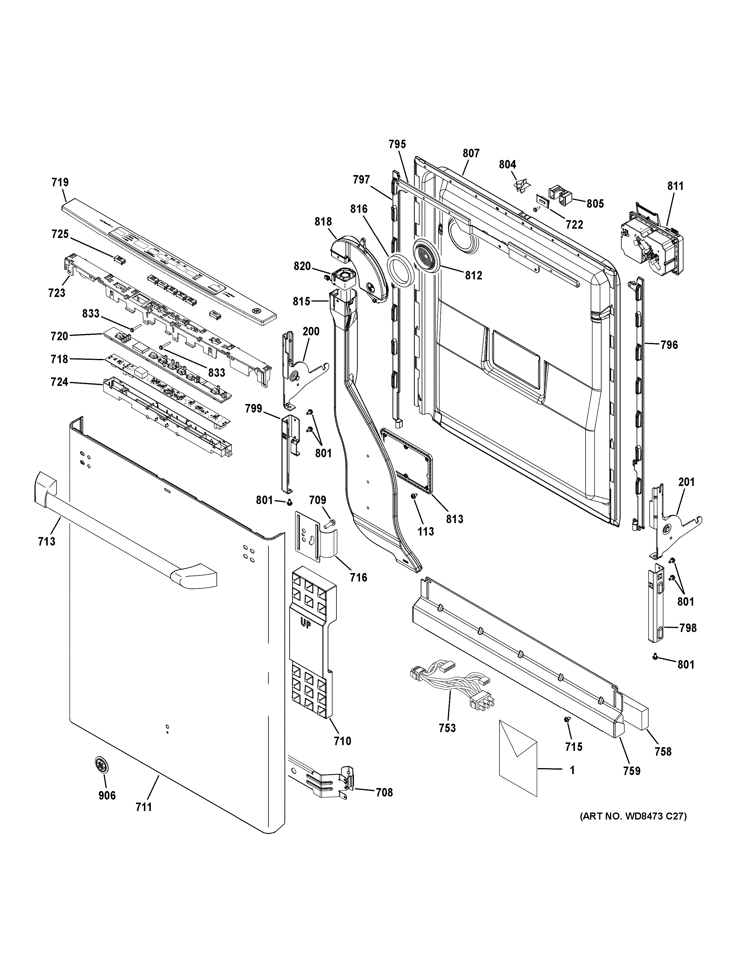 Escutcheon & door assembly
