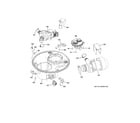 GE GDT680SSH7SS sump & motor mechanism diagram