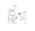 GE GDF540HGD2WW sump & motor mechanism diagram