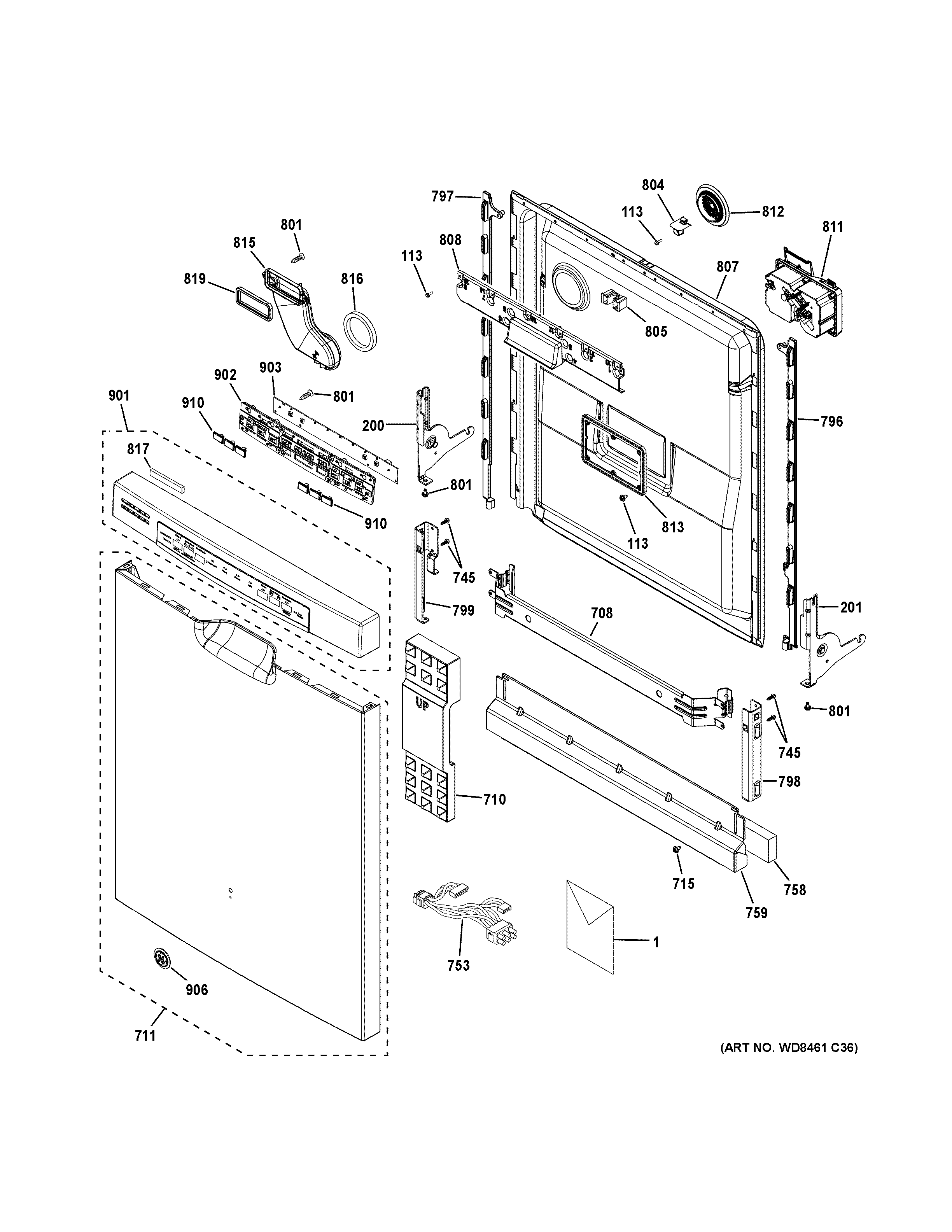 Escutcheon & door assembly