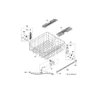 GE GDF540HGD0BB upper rack assembly diagram