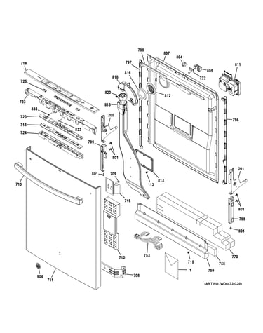 Escutcheon & door assembly