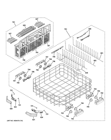 Lower rack assembly
