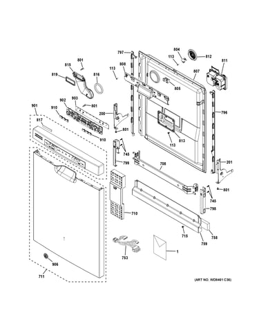 Escutcheon & door assembly