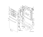 GE GDT680SSH4SS escutcheon & door assembly diagram