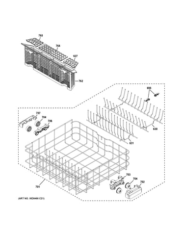 Lower rack assembly