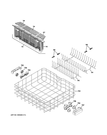 Lower rack assembly