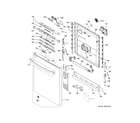 GE GDT550HGD6BB escutcheon & door assembly diagram