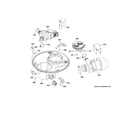 GE GDF570SGF7CC sump & motor mechanism diagram