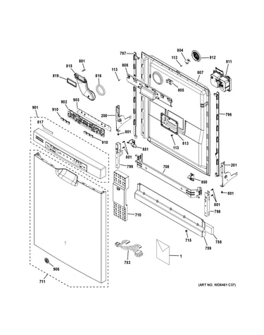 Escutcheon & door assembly