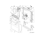 GE PDT795SYV1FS escutcheon & door assembly diagram