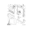 GE CDT858P2V1S1 escutcheon & door assembly diagram