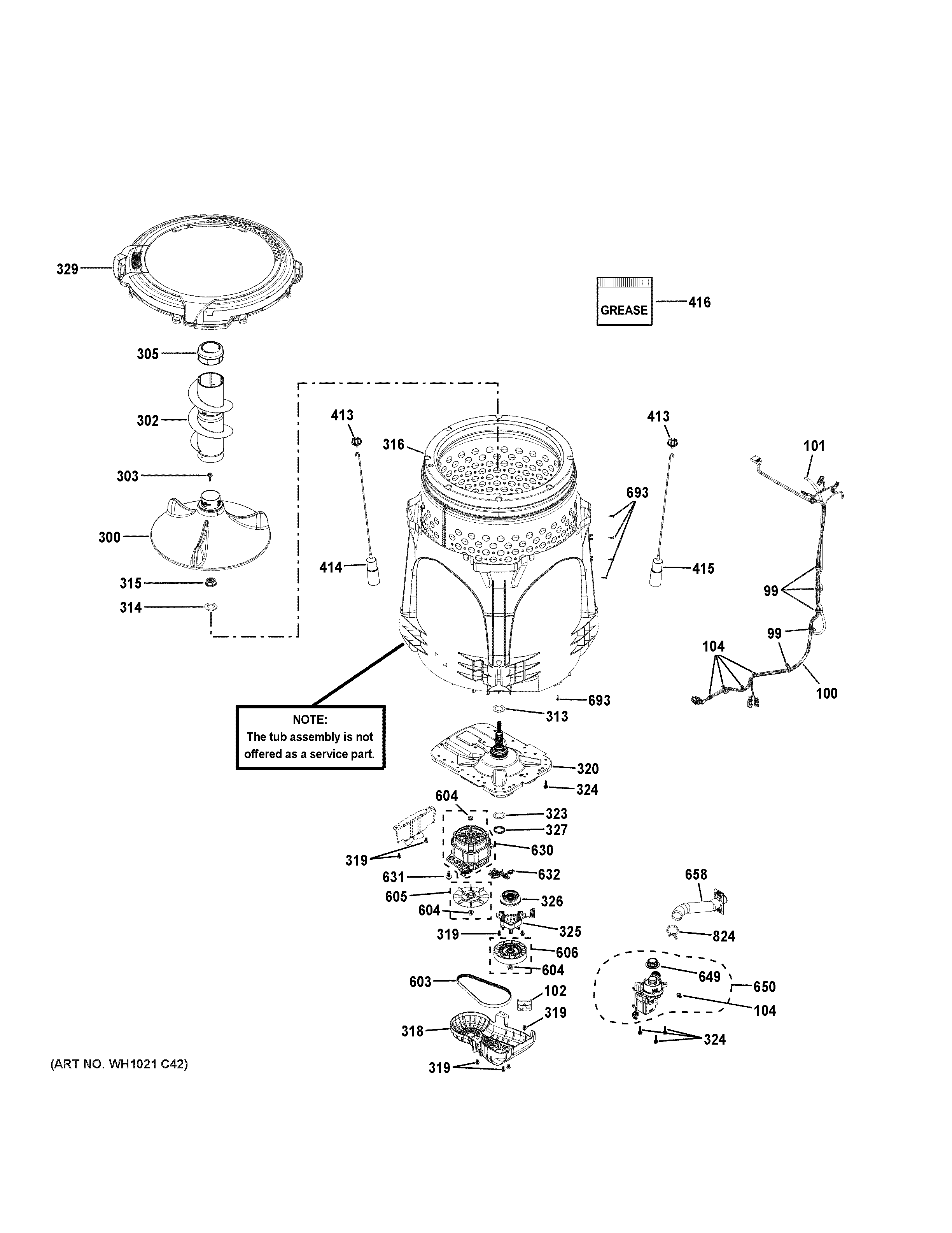 Tub & motor