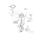 GE GTW330ASK4WW tub & motor diagram