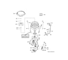 GE GTW490ACJ3WW tub & motor diagram