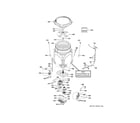 GE GTW680BPL0DG tub & motor diagram