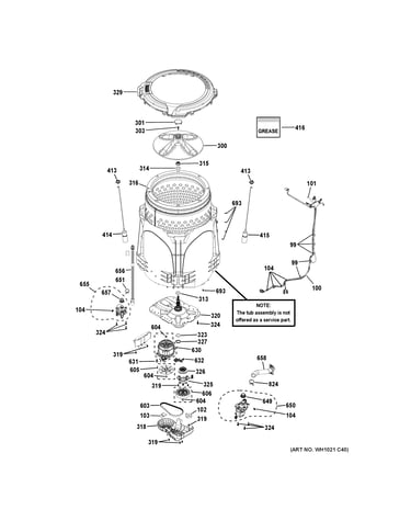 Tub & motor