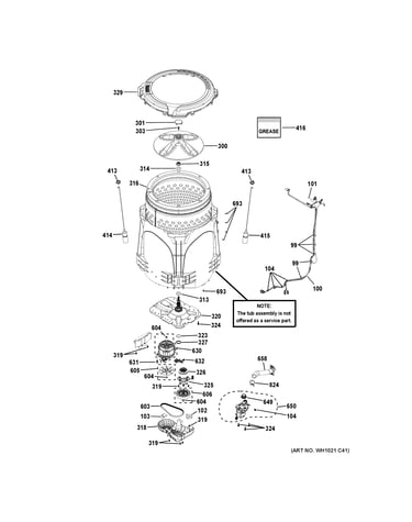 Tub & motor