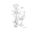 GE GTW680BPL2DG tub & motor diagram