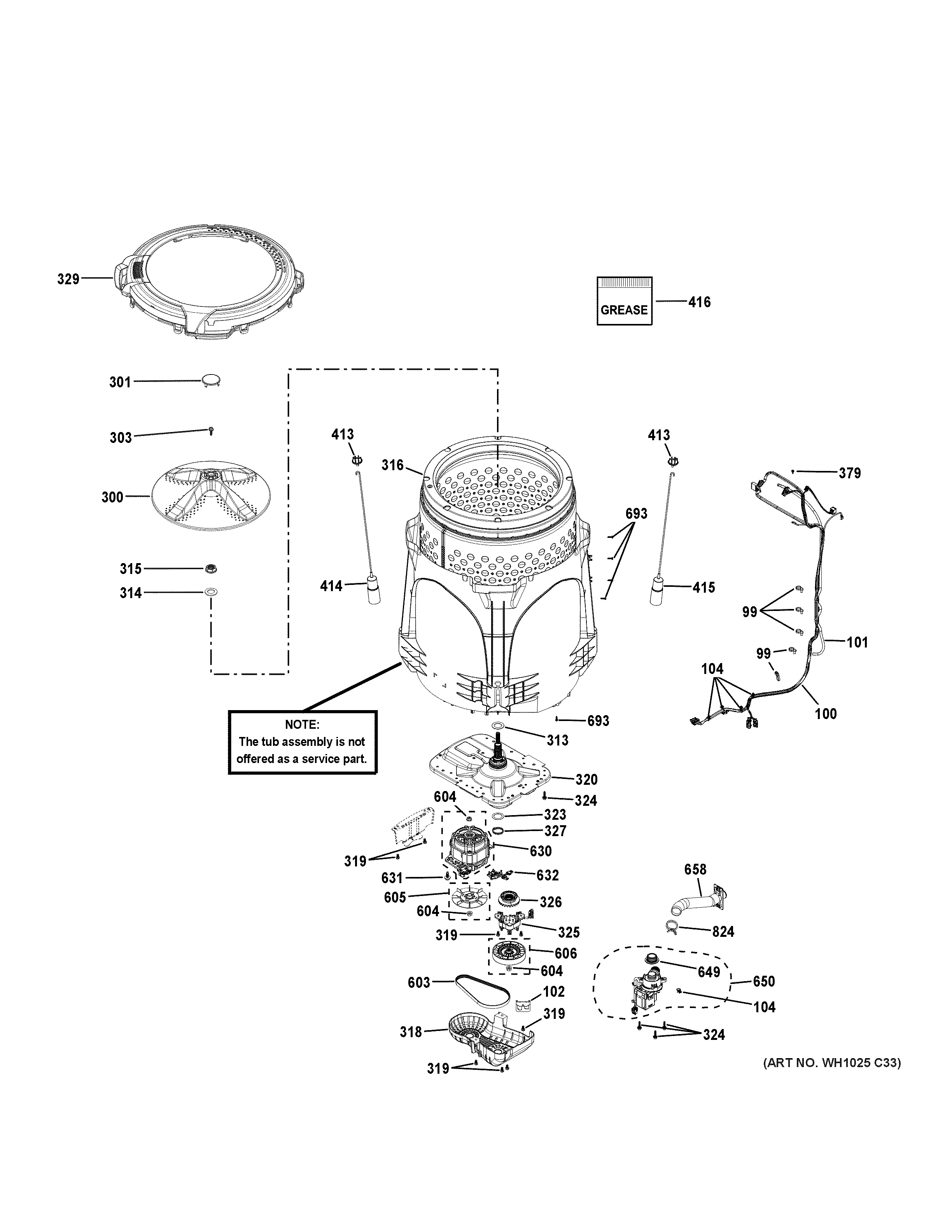 Tub & motor