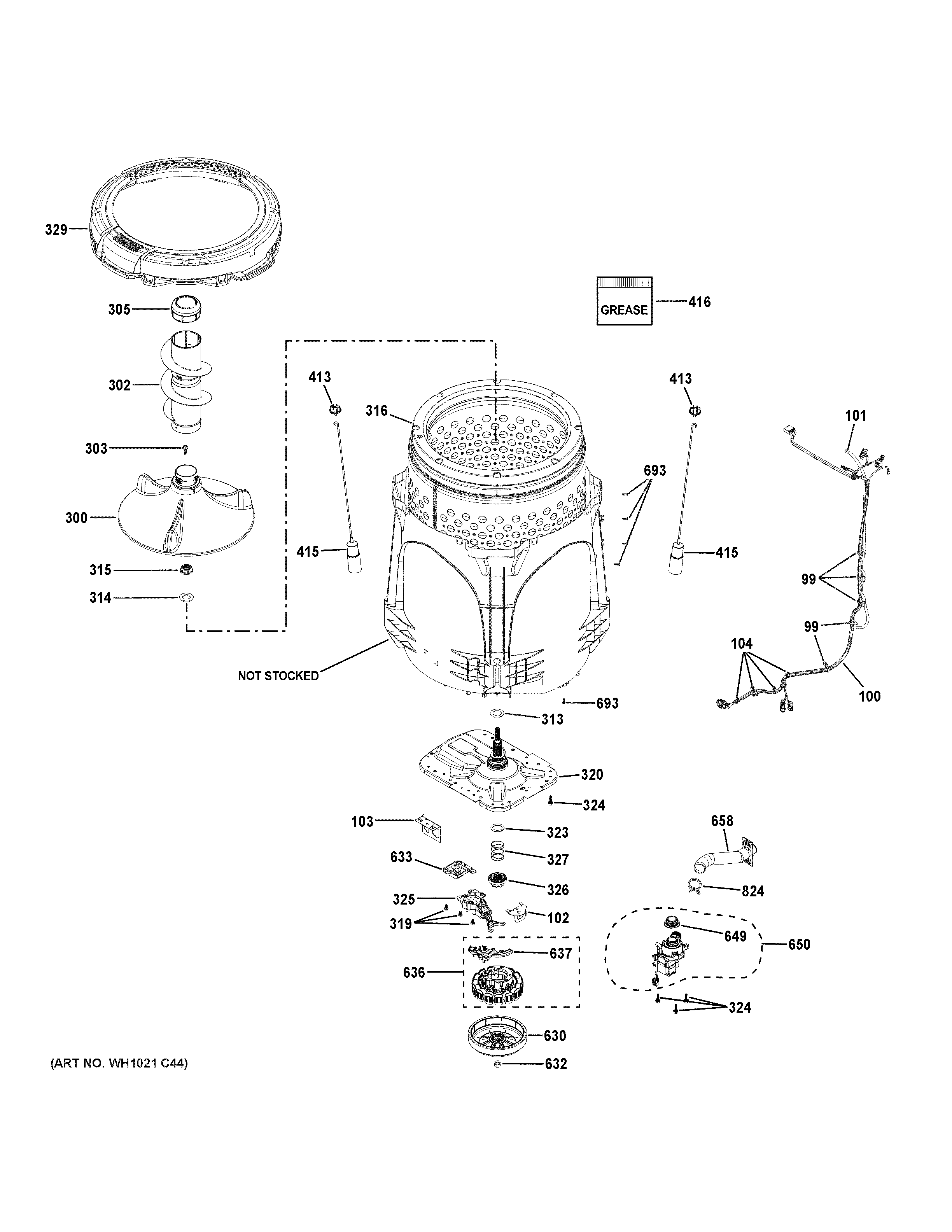Tub & motor