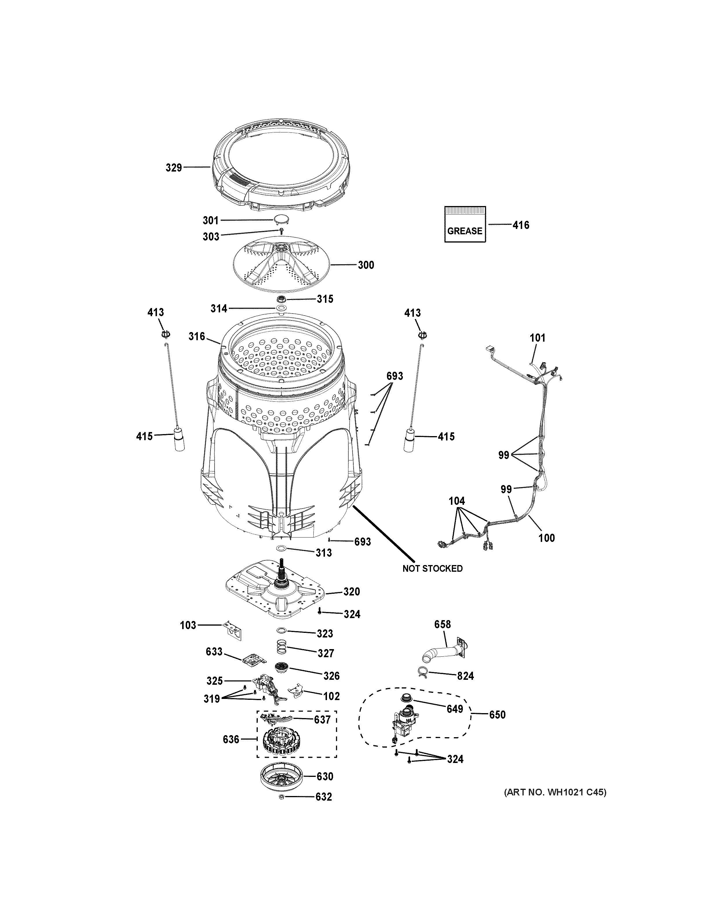 Tub & motor