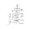 GE CDD420P4T0W2 tub & motor diagram