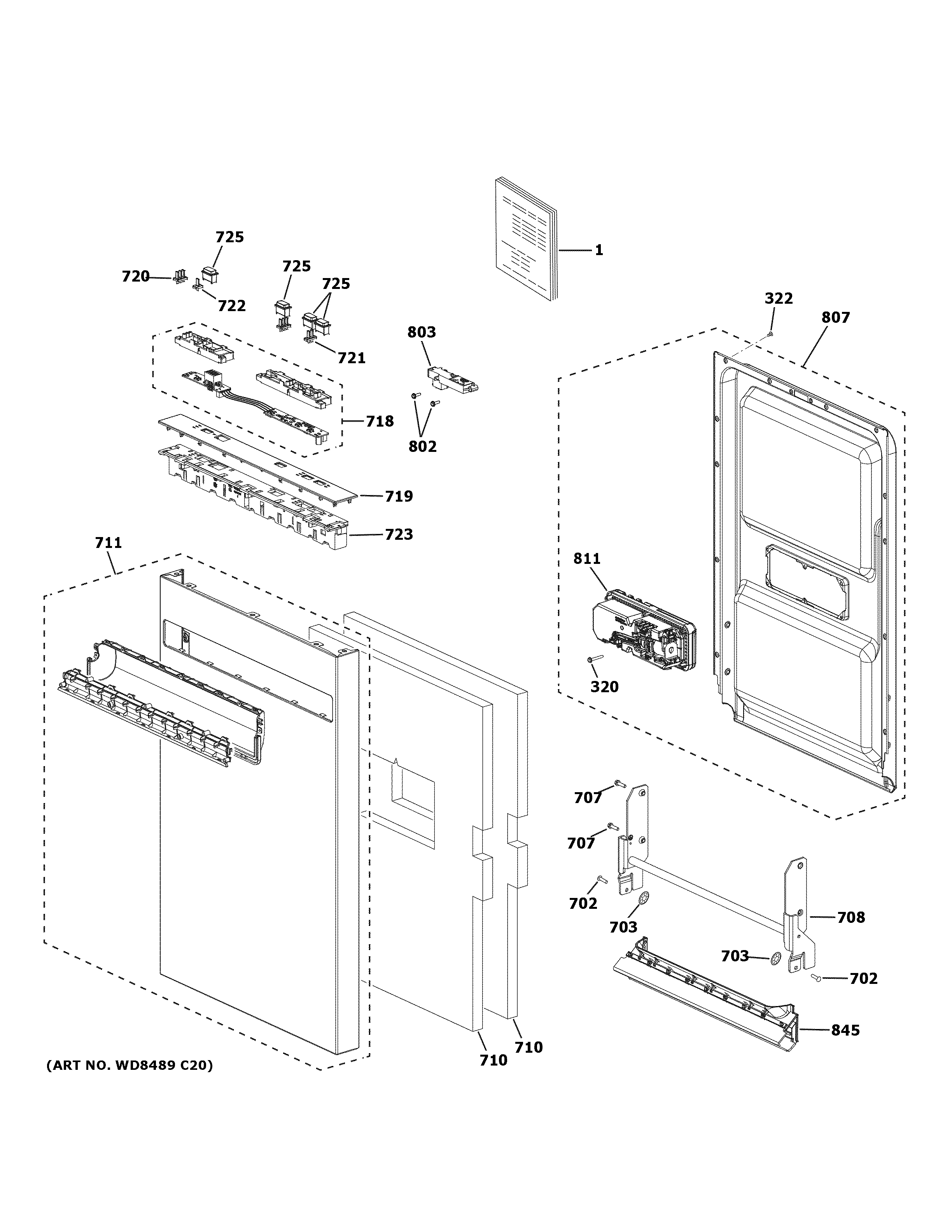 Escutcheon & door assembly