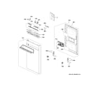 GE GDT225SGL0BB escutcheon & door asembly diagram