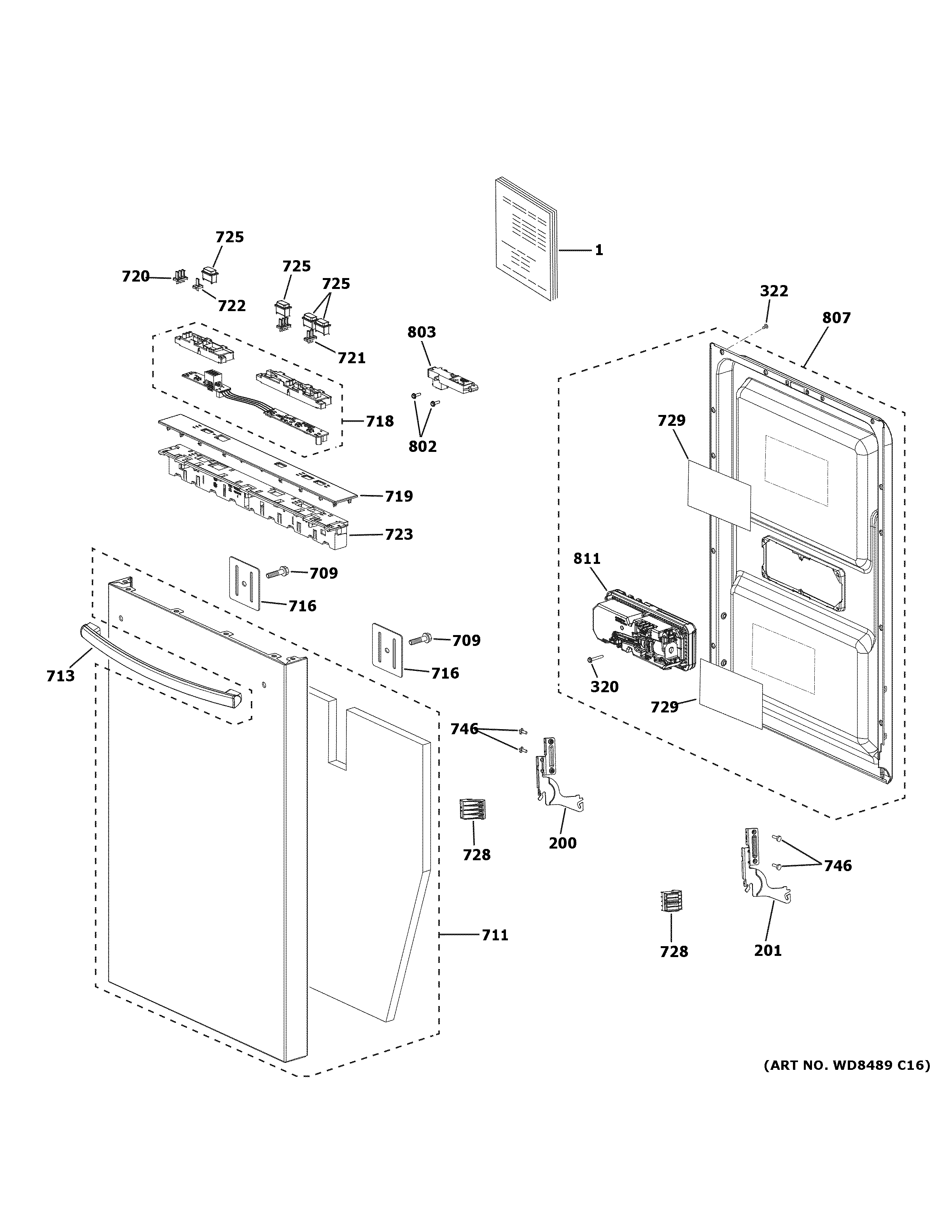 Escutcheon & door assembly