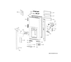 GE PVD28BYNFS dispenser door diagram