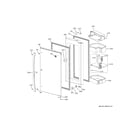 GE PVD28BYNFS refrigerator door - rh diagram