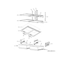 GE PVD28BYNFS refrigerator shelves diagram