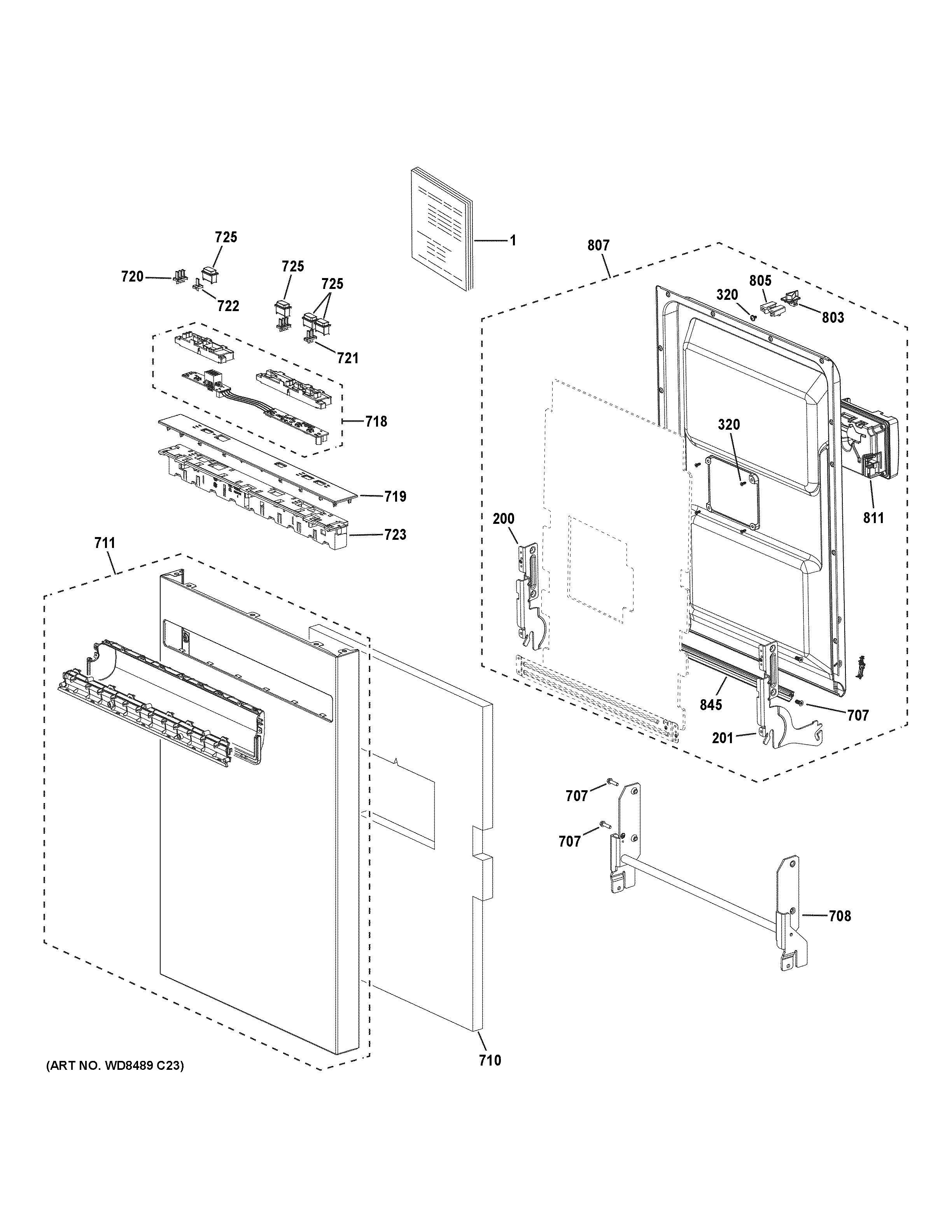 Escutcheon & door assembly