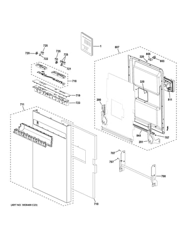 Escutcheon & door assembly