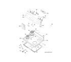 GE JB256DM4WW control panel & cooktop diagram