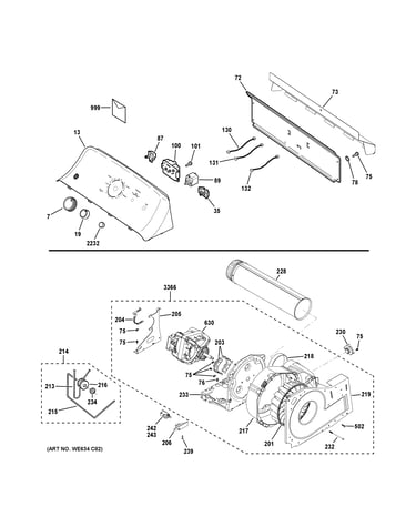 Backsplash, blower & motor assembly