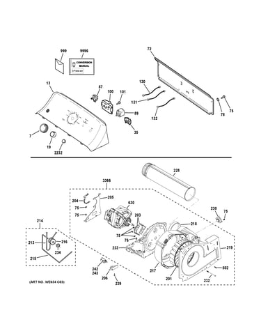 Backsplash, blower & motor assembly