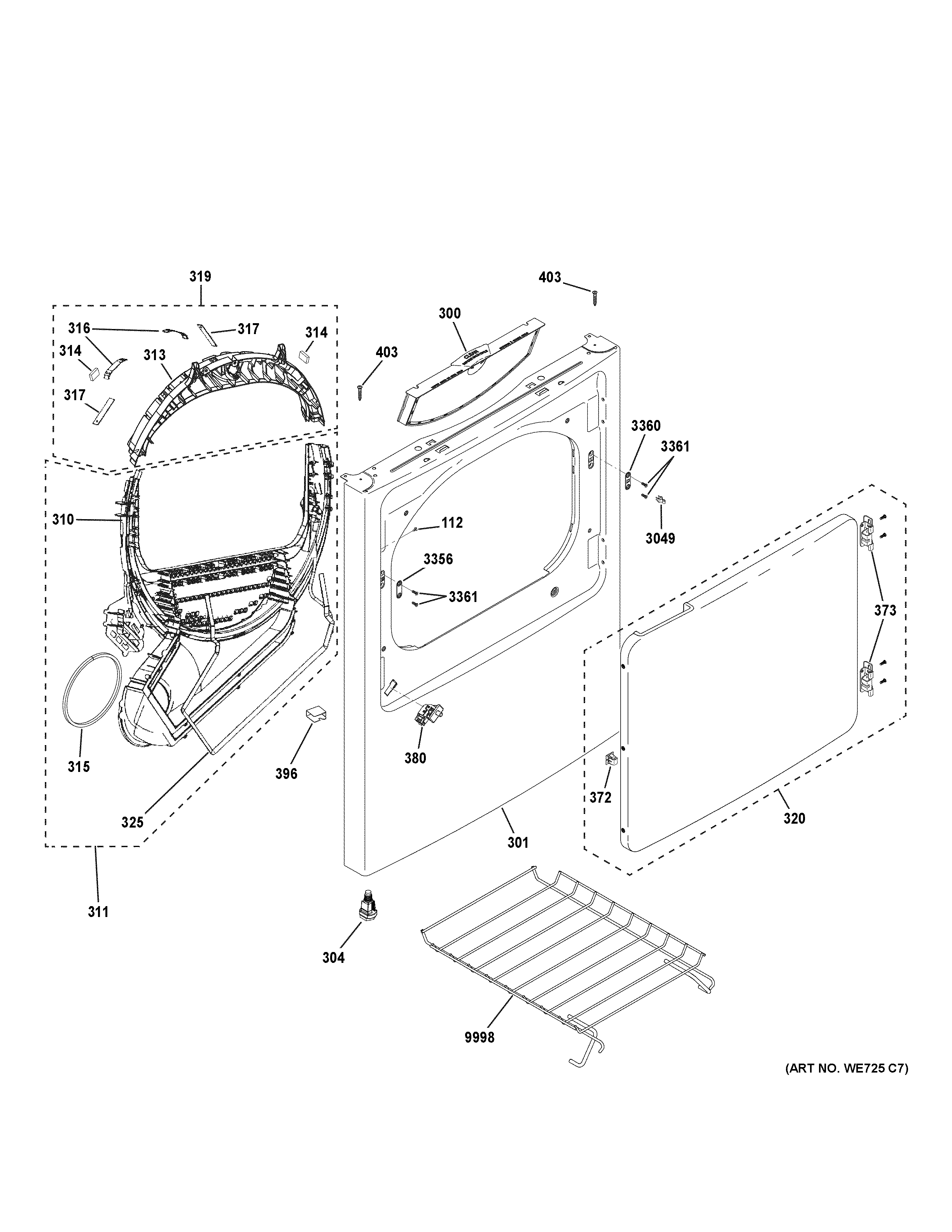 Front panel & door