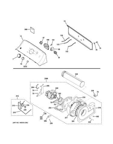 Backsplash, blower & motor assembly