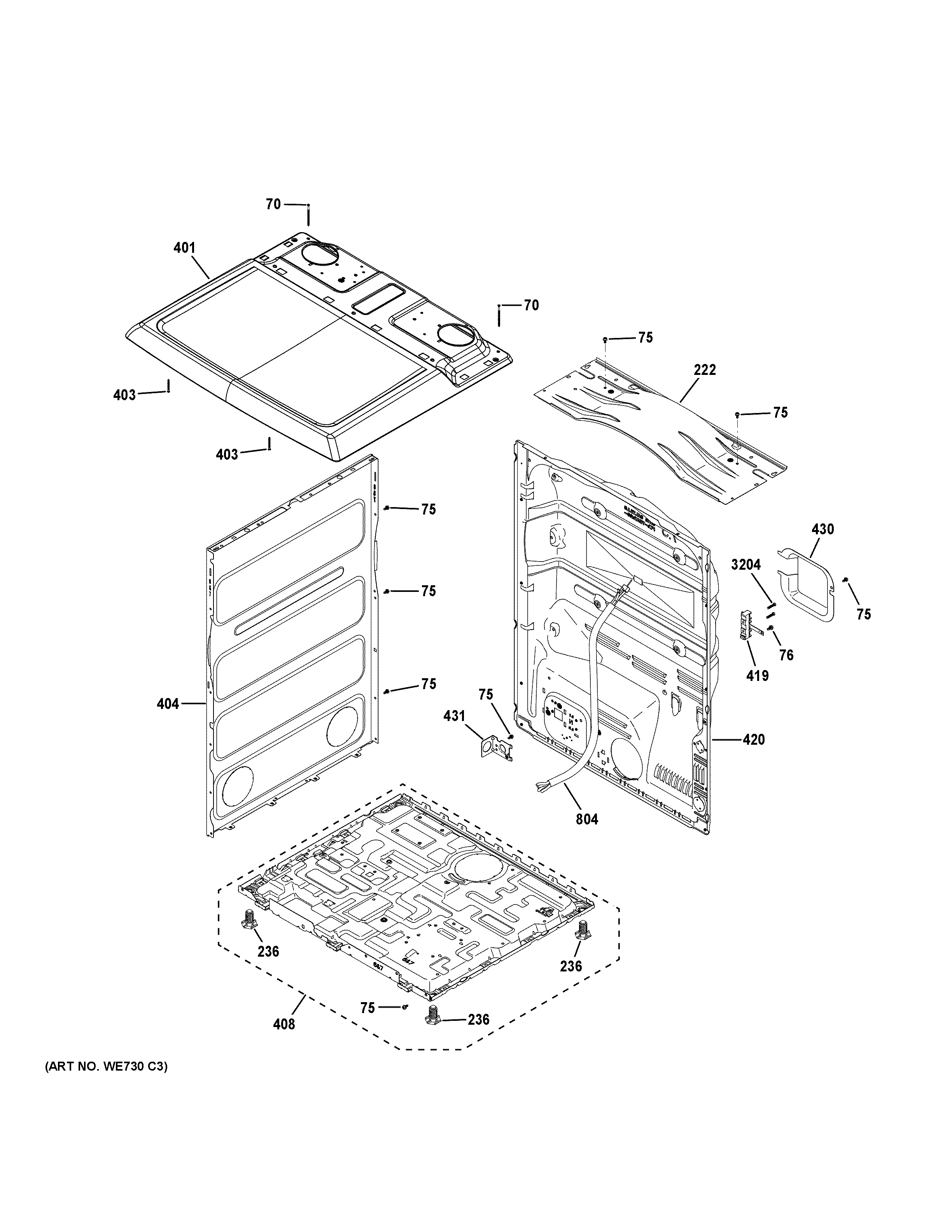 Cabinet & top panel