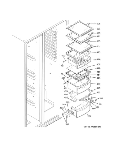 Fresh food shelves