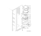 GE PZS22MYKEHFS fresh food shelves diagram