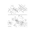 GE ETD48EASW0WB backsplash, blower & motor assembly diagram