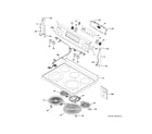 GE GRF600AV1ES control panel & cooktop diagram