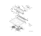 GE GRS600AV1WW control panel & cooktop diagram