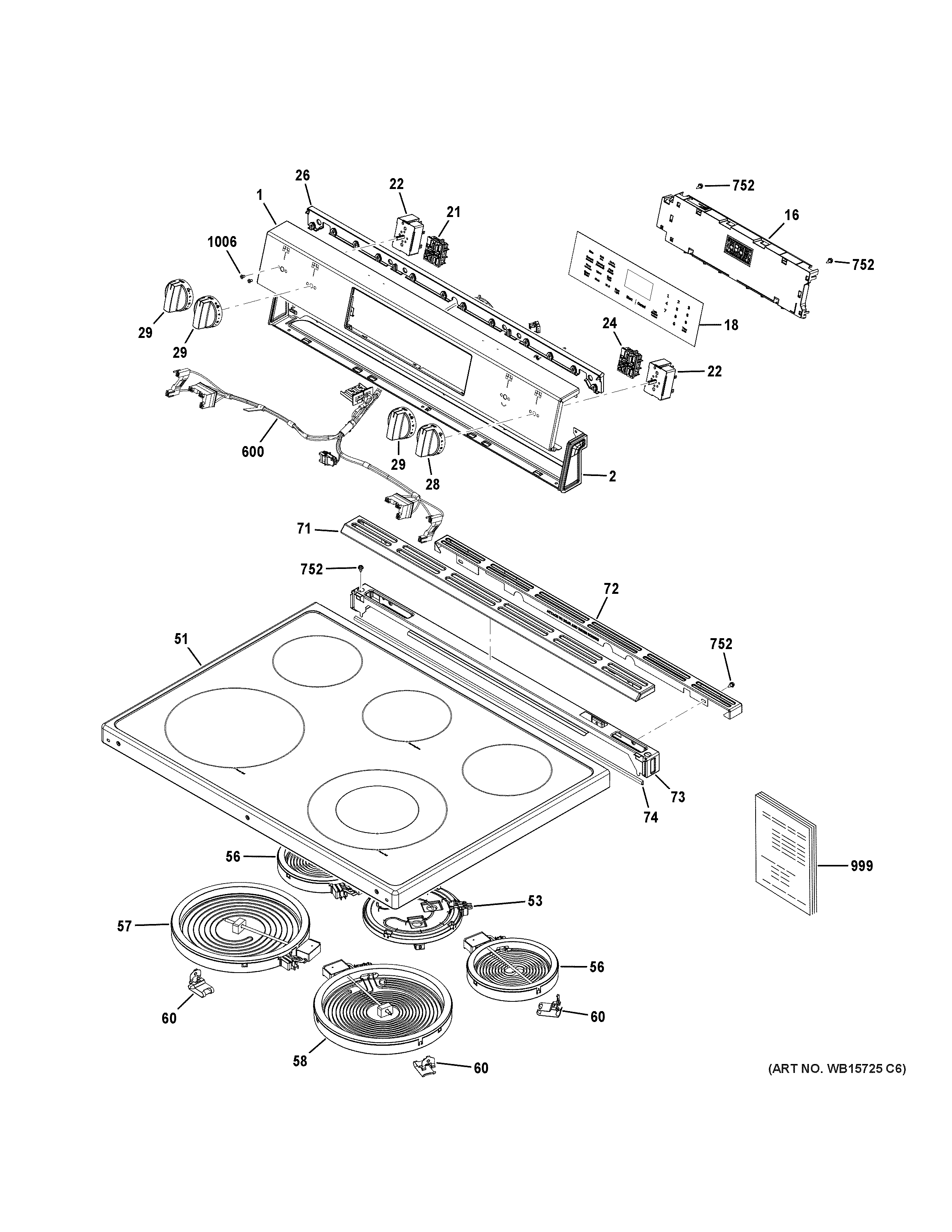 CONTROL PANEL & COOKTOP