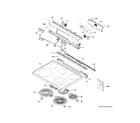 GE GRS500PV1SS control panel & cooktop diagram