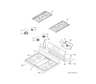 GE GGF400PV1WW control panel & cooktop diagram